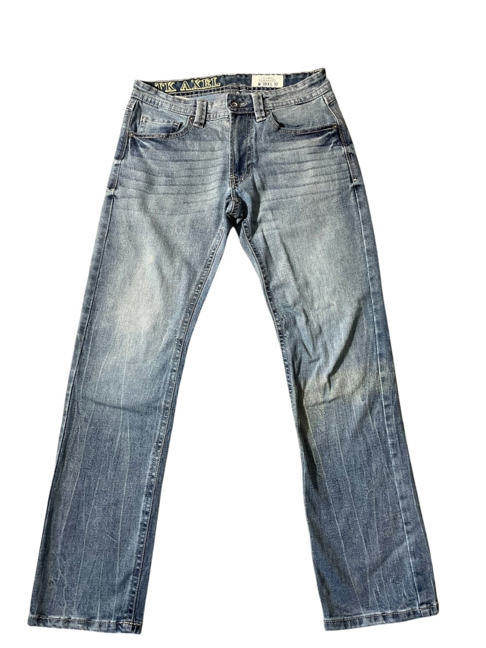 C35- TK AXEL 30x32 Unbranded Men's Light Blue Straight-Leg Jeans